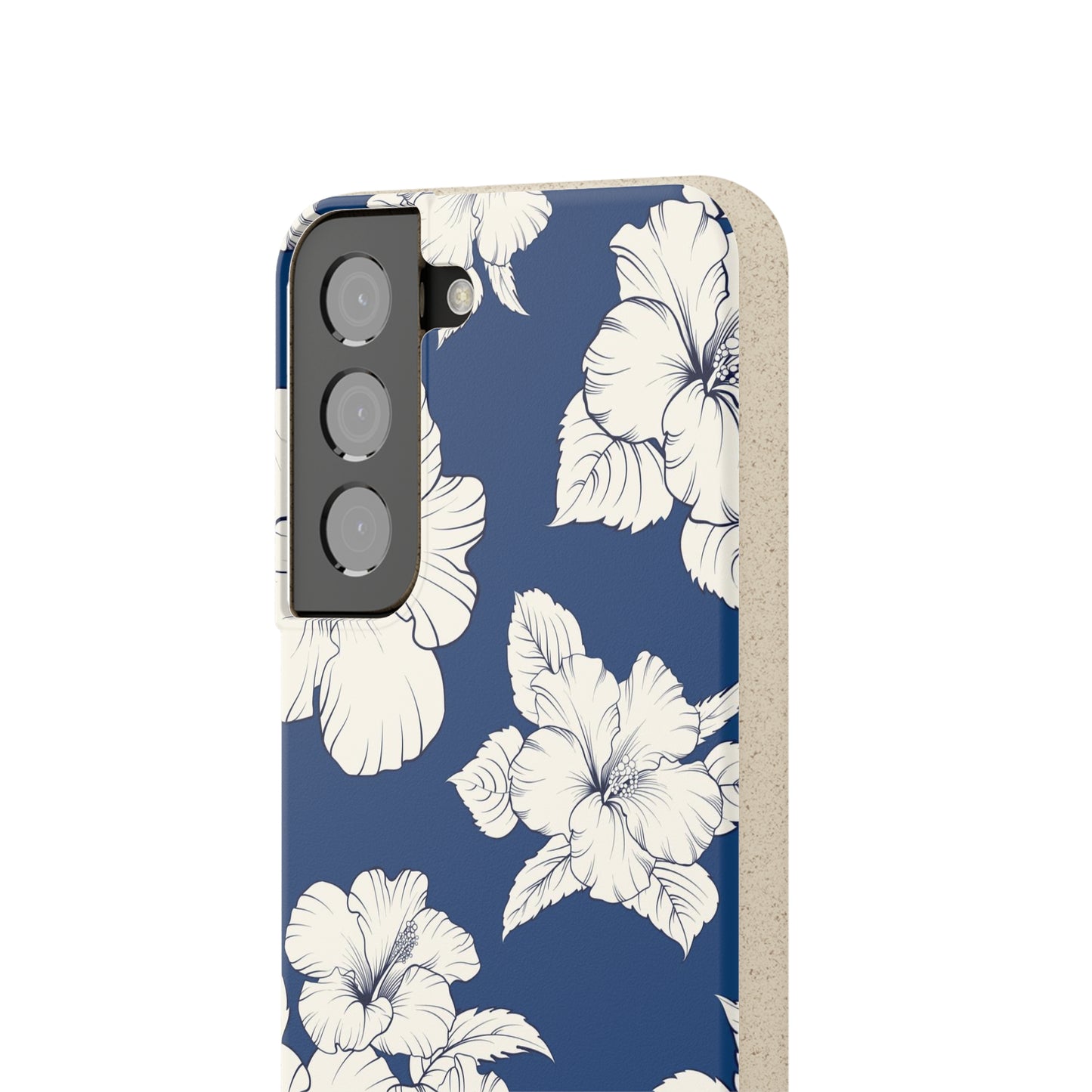 "Classic White Hibiscus"  Eco Biodegradable Phone Cases - iPhone and Galaxy