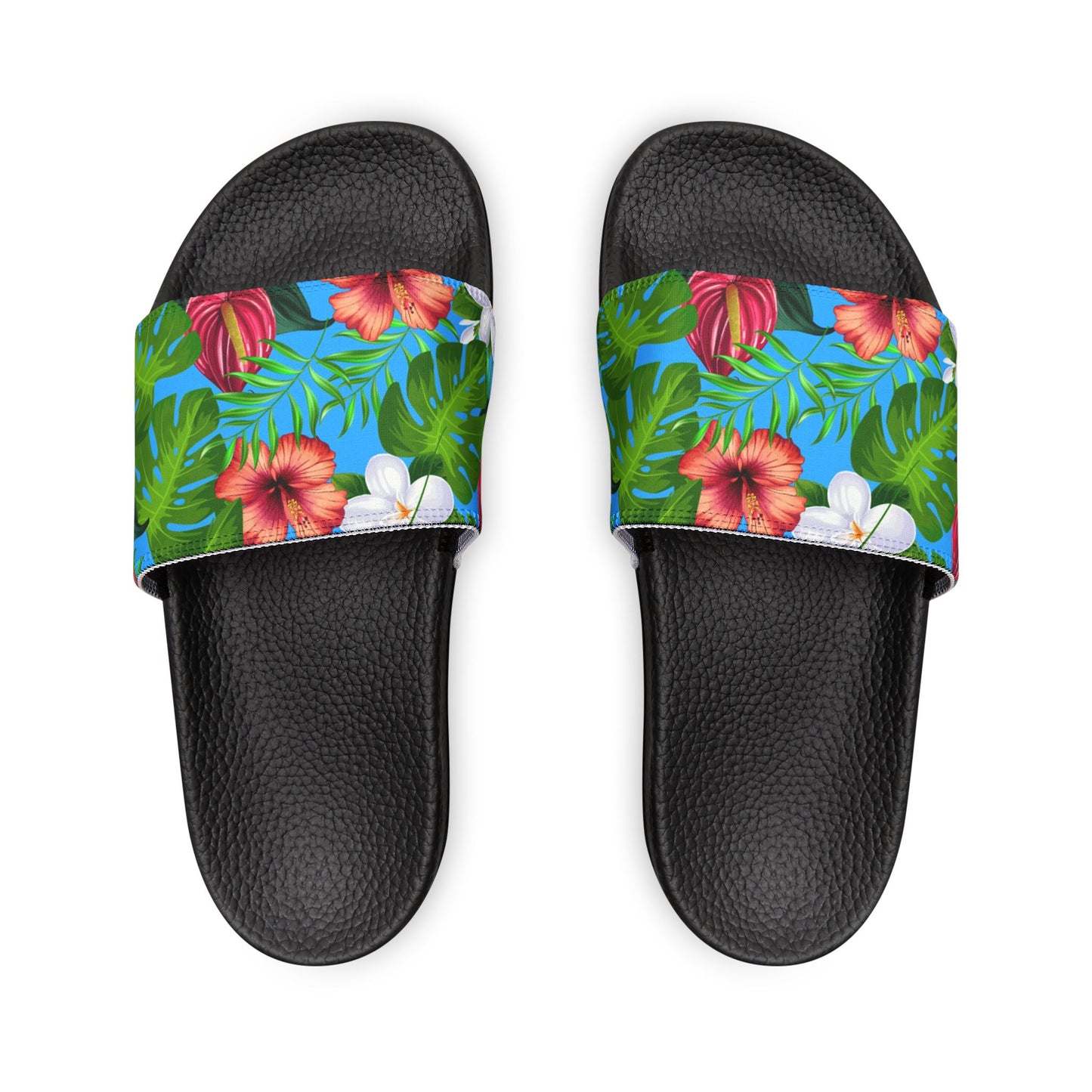 "Jungle Odyssey Hues: Rainforest Expedition" Men's Beach Sandals