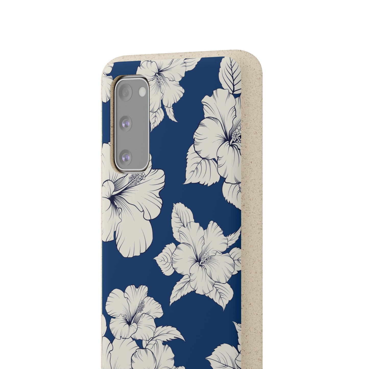 "Classic White Hibiscus"  Eco Biodegradable Phone Cases - iPhone and Galaxy