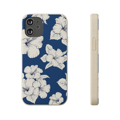 "Classic White Hibiscus"  Eco Biodegradable Phone Cases - iPhone and Galaxy