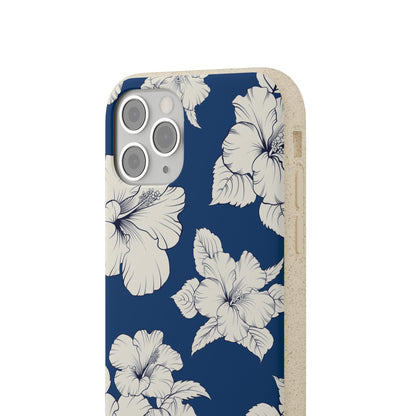 "Classic White Hibiscus"  Eco Biodegradable Phone Cases - iPhone and Galaxy