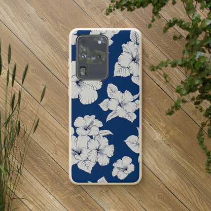 "Classic White Hibiscus"  Eco Biodegradable Phone Cases - iPhone and Galaxy