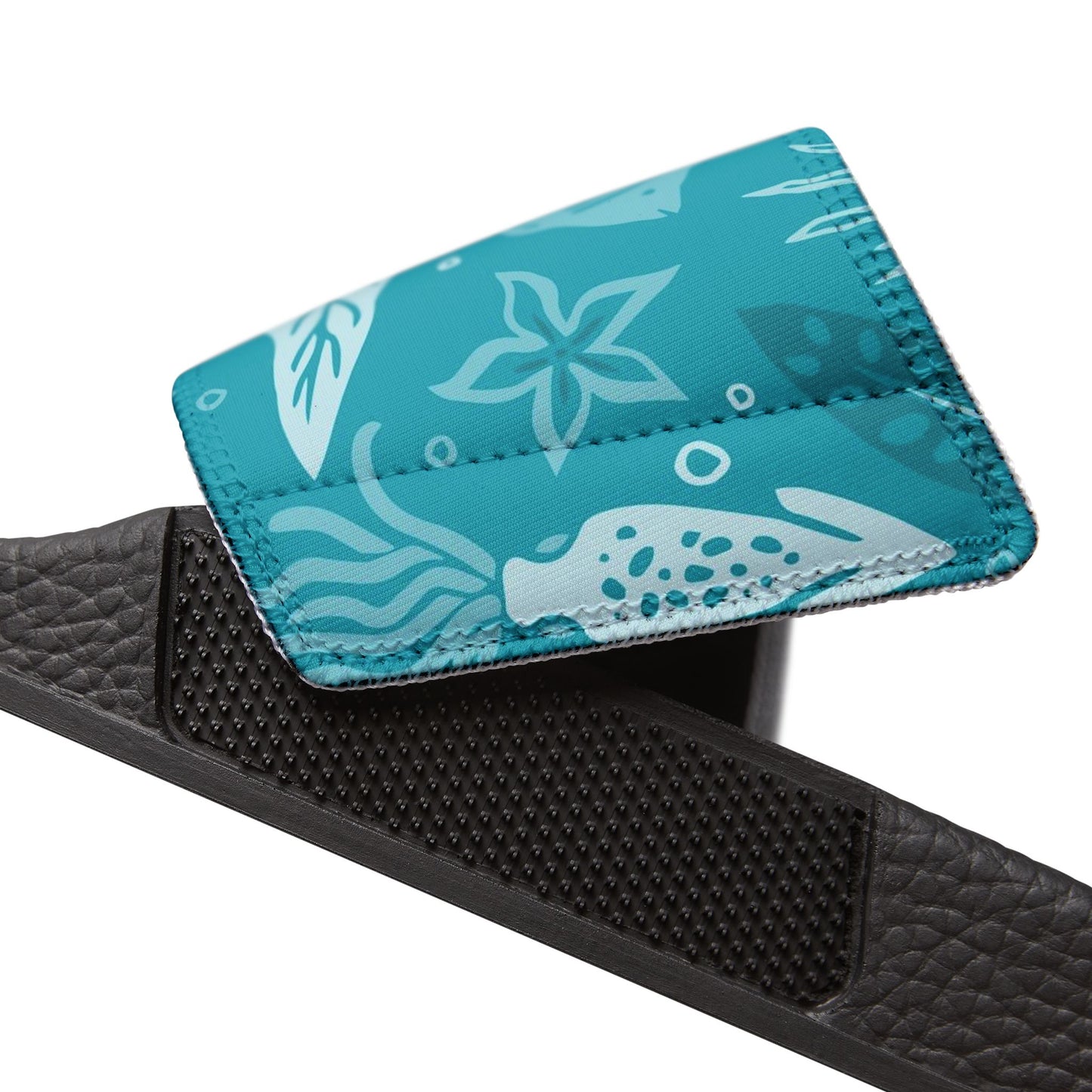 "Seaside Serenade: Teal Marine Ballet" Men's Beach Sandals