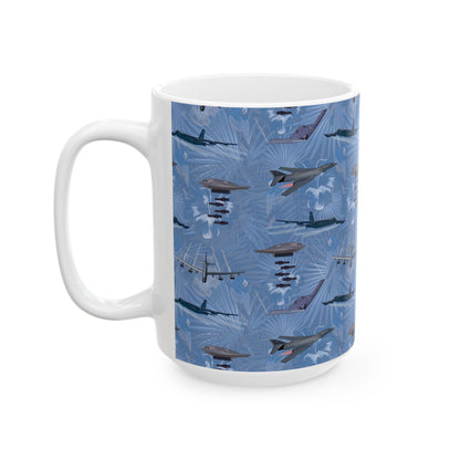 Bomber Blue Ceramic Mug, (11oz, 15oz)