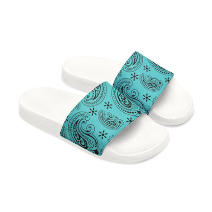 "Teal Paisley Treasure" Men's Beach Sandals