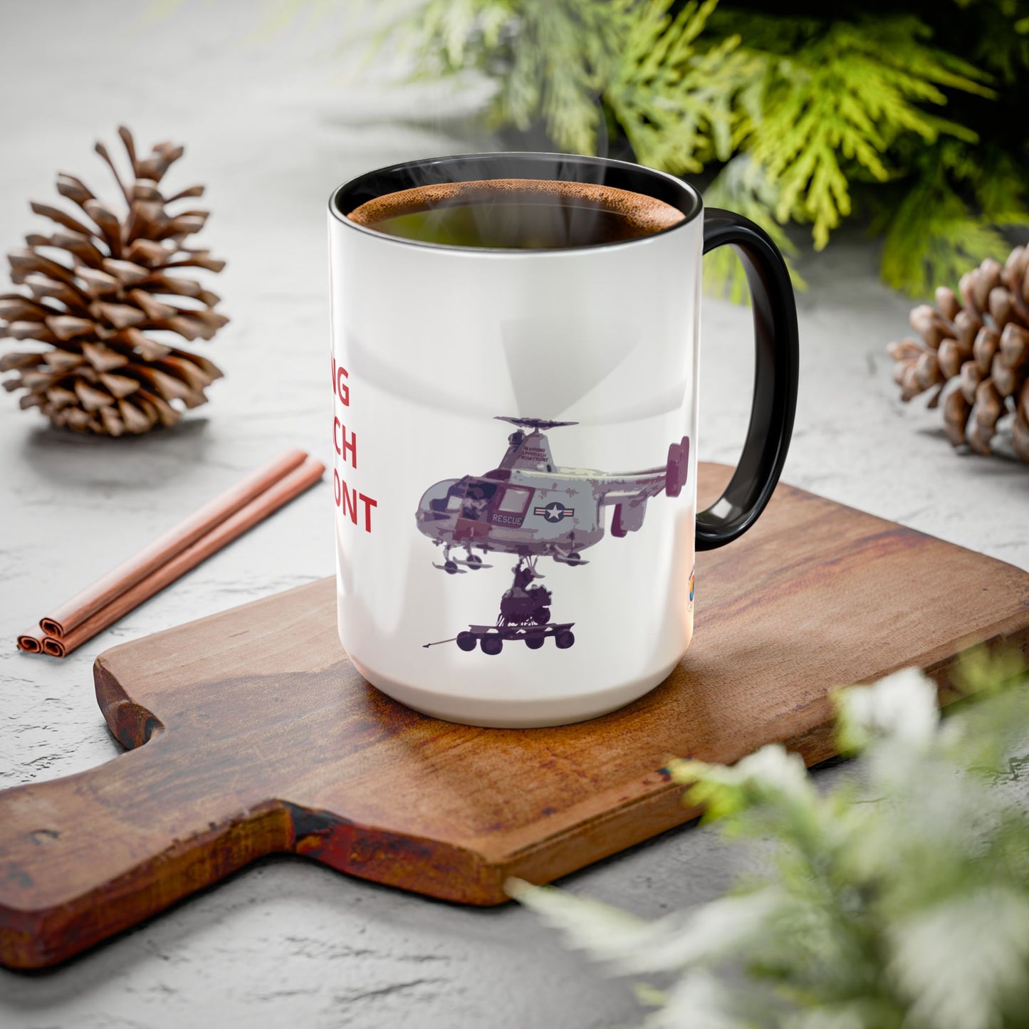 HH-43 Rescue Coffee Mug -  USAF ARFF Huskie Helicopter Mug exclusive by Island Vibes For Life V2