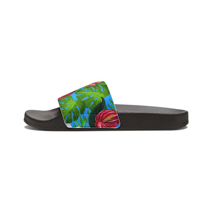 "Jungle Odyssey Hues: Rainforest Expedition" Women's Beach Sandals