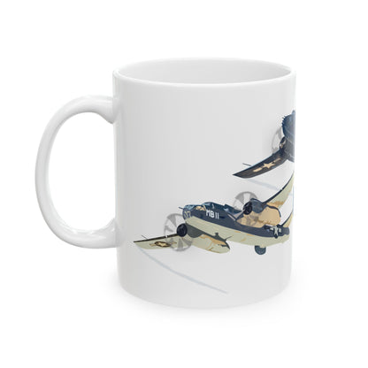 B 25s Devil Dog and Semper Fi Ceramic Mug, (11oz, 15oz)