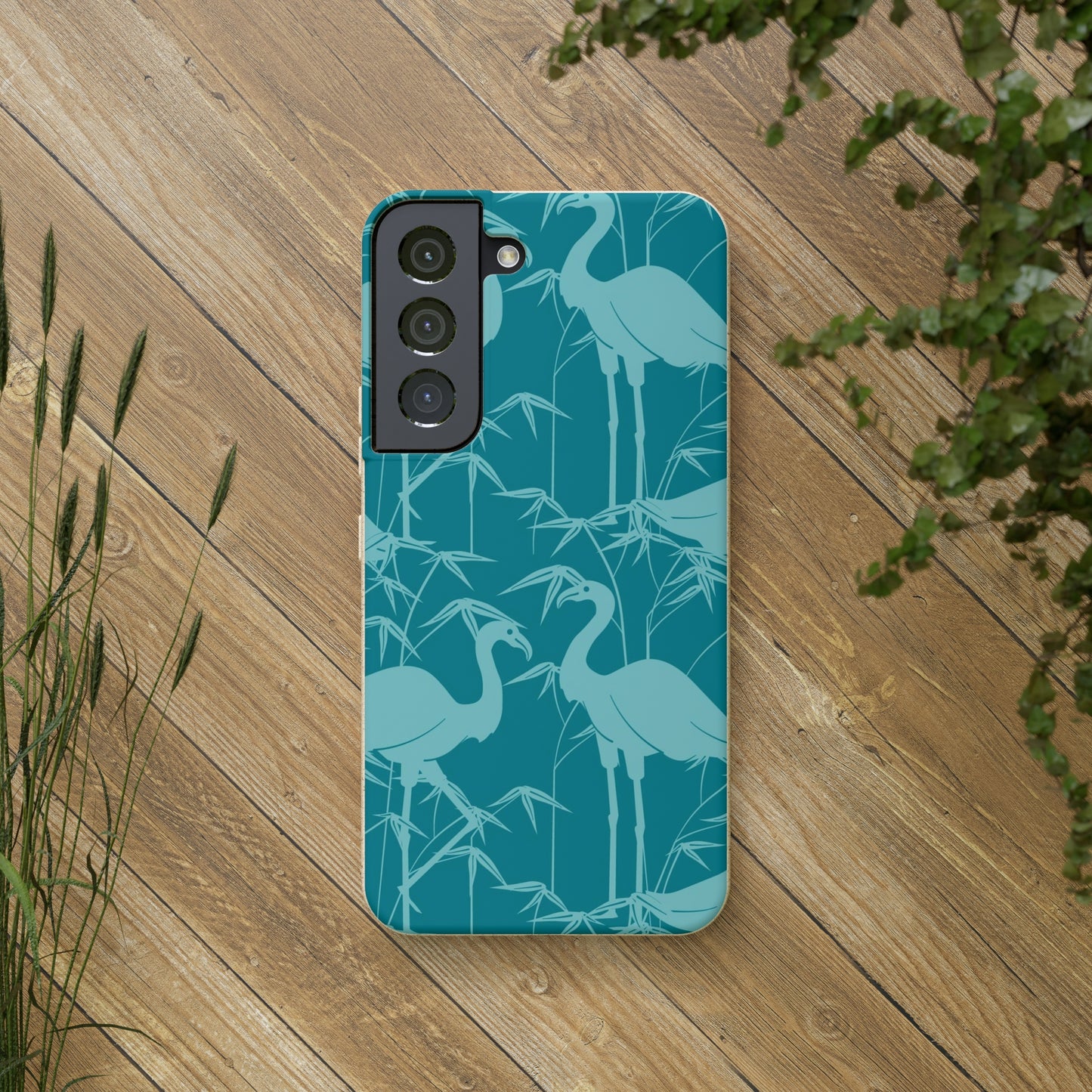 "Egrets in Teal" Eco Biodegradable Cases - iPhone and Galaxy