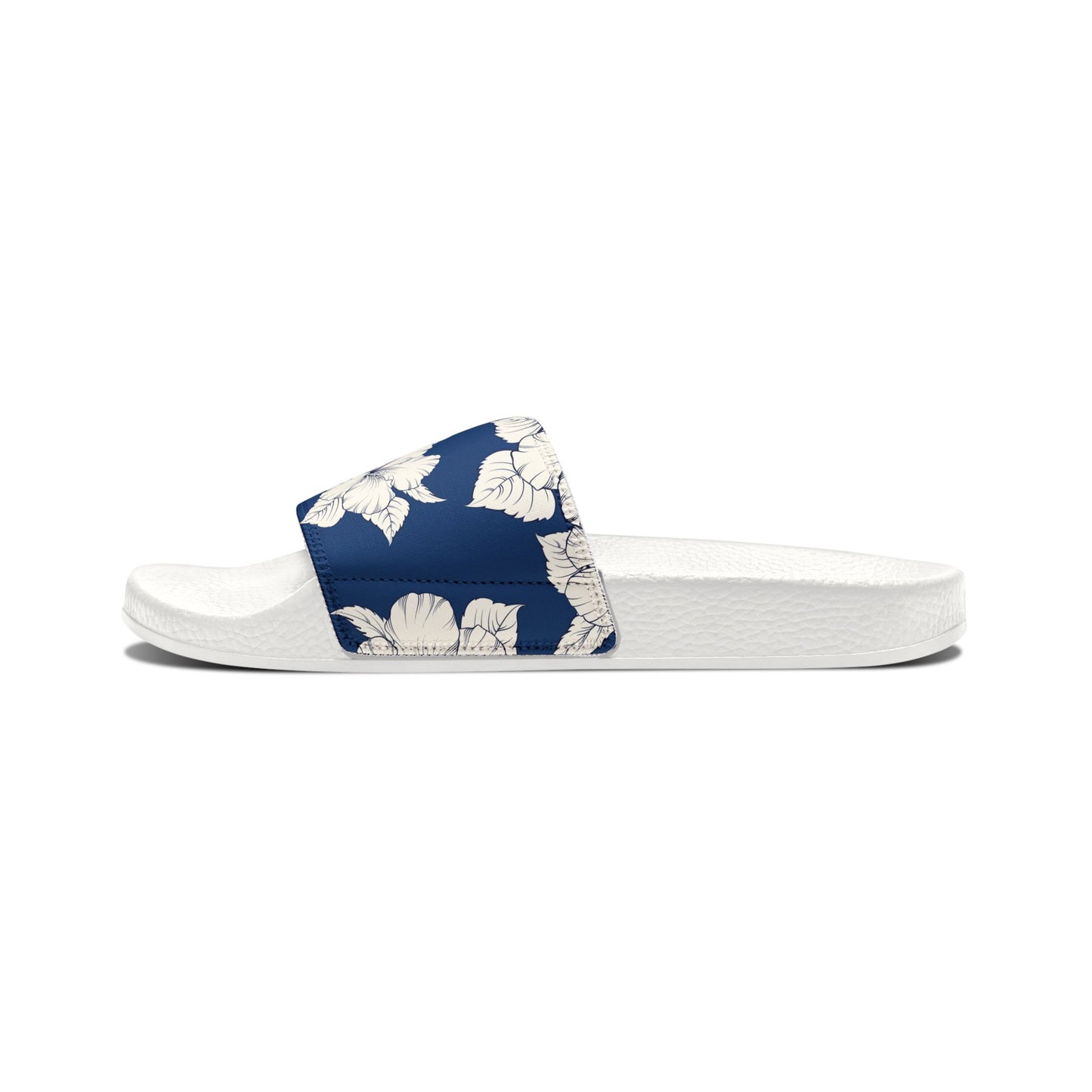 "Classic White Hibiscus" Men's Beach Sandals