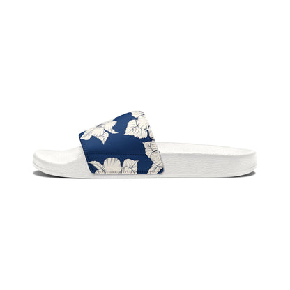 "Classic White Hibiscus" Men's Beach Sandals