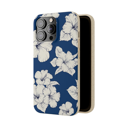 "Classic White Hibiscus"  Eco Biodegradable Phone Cases - iPhone and Galaxy