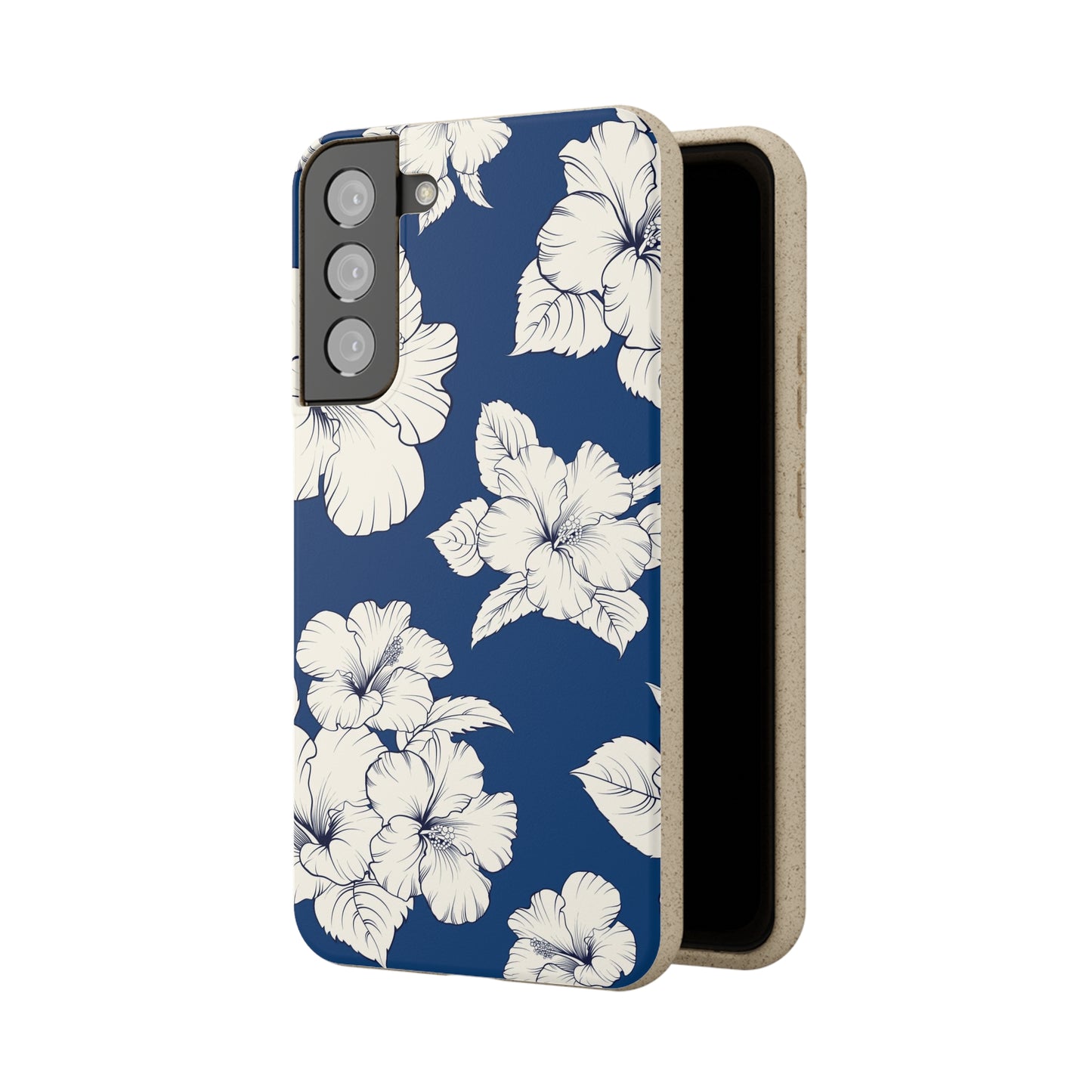 "Classic White Hibiscus"  Eco Biodegradable Phone Cases - iPhone and Galaxy