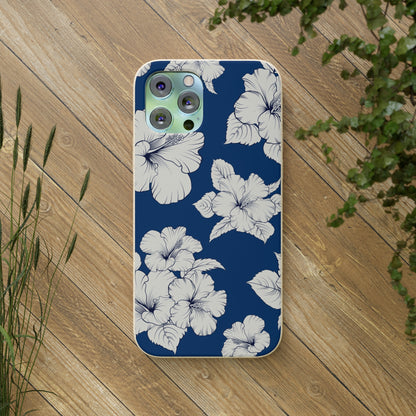 "Classic White Hibiscus"  Eco Biodegradable Phone Cases - iPhone and Galaxy