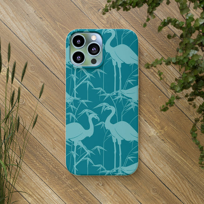 "Egrets in Teal" Eco Biodegradable Cases - iPhone and Galaxy