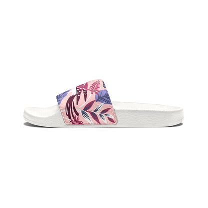 "Tropical Avian Whispers: Pink Paradise" Women's Beach Sandals