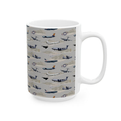 Airplane Beige Ceramic Mug, (11oz, 15oz)