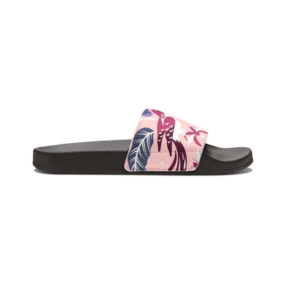 "Tropical Avian Whispers: Pink Paradise" Women's Beach Sandals