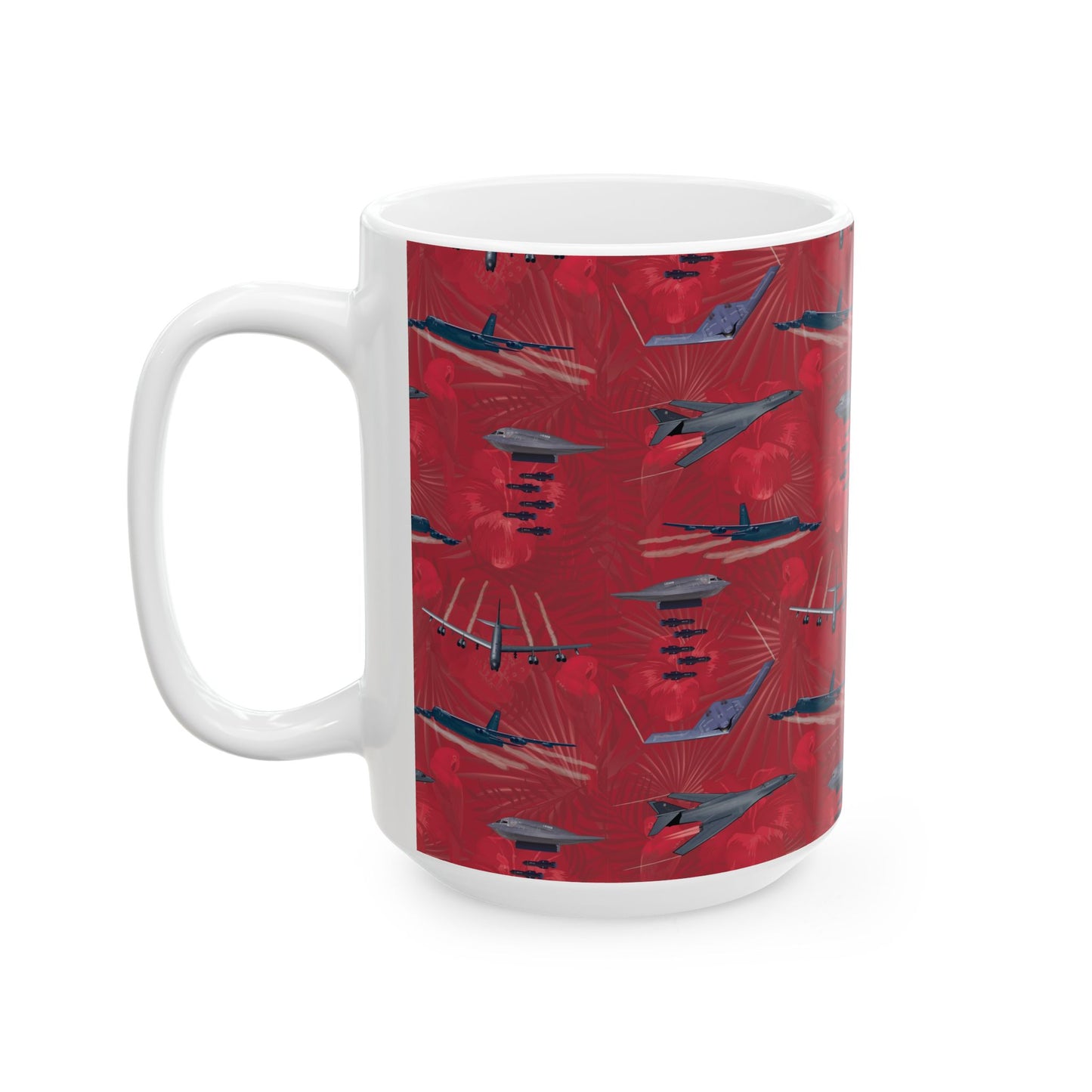 Bomber Red Ceramic Mug, (11oz, 15oz)