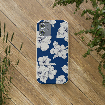 "Classic White Hibiscus"  Eco Biodegradable Phone Cases - iPhone and Galaxy