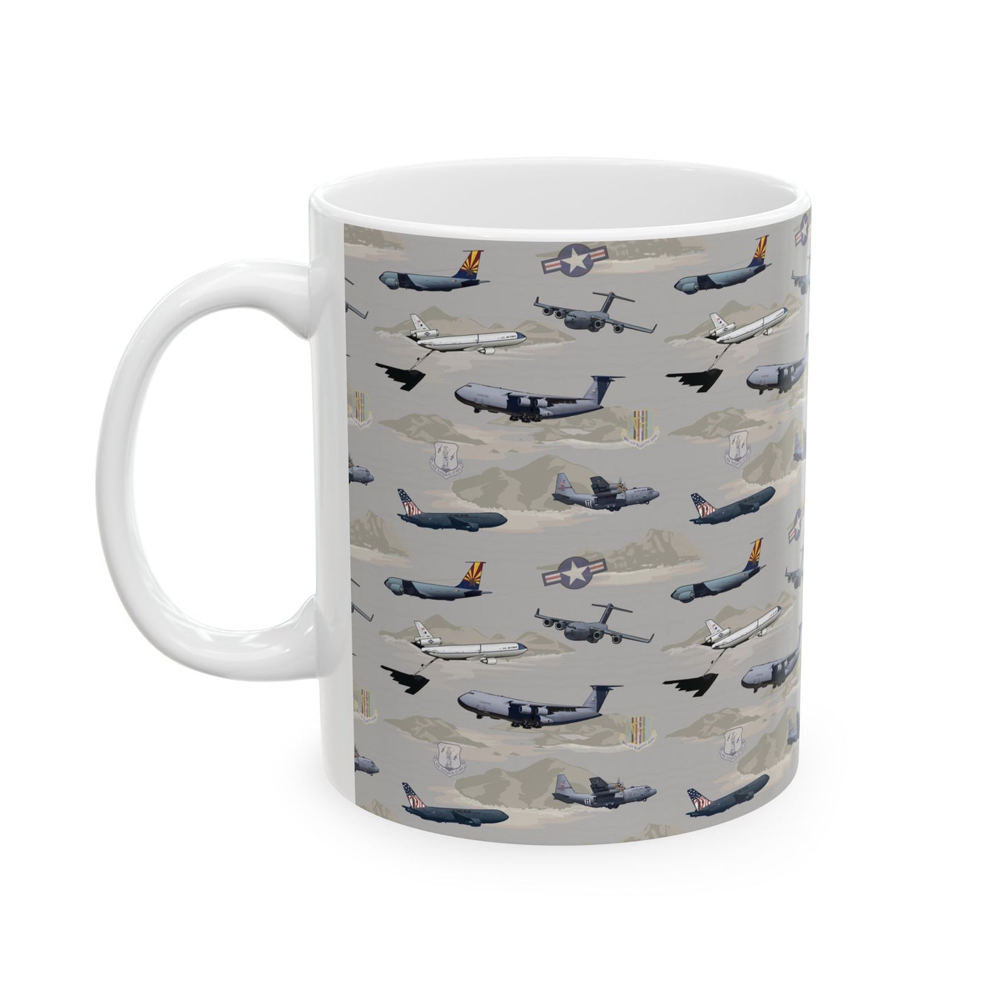 Airplane Beige Ceramic Mug, (11oz, 15oz)