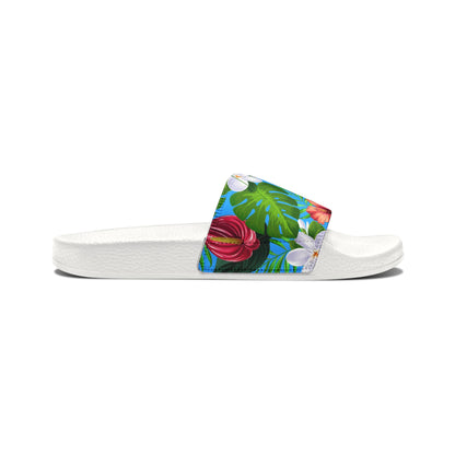 "Jungle Odyssey Hues: Rainforest Expedition" Men's Beach Sandals