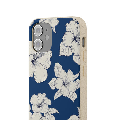 "Classic White Hibiscus"  Eco Biodegradable Phone Cases - iPhone and Galaxy