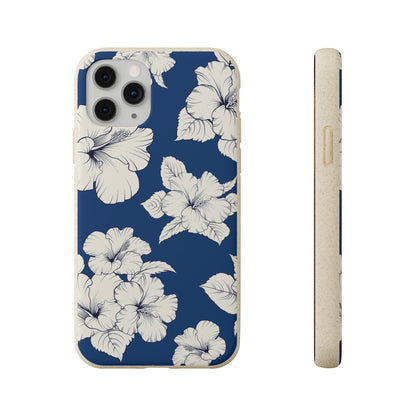 "Classic White Hibiscus"  Eco Biodegradable Phone Cases - iPhone and Galaxy