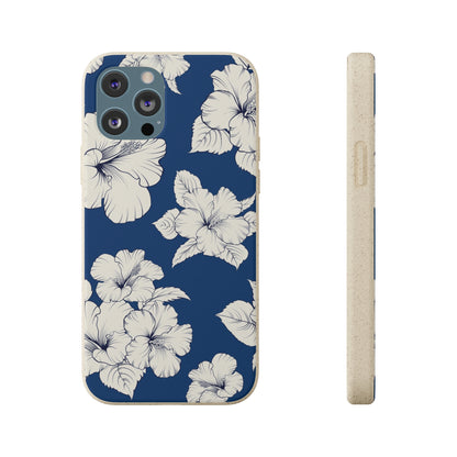 "Classic White Hibiscus"  Eco Biodegradable Phone Cases - iPhone and Galaxy