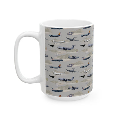 Airplane Beige Ceramic Mug, (11oz, 15oz)