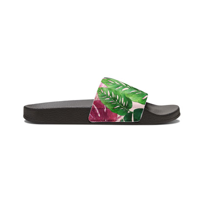 "Jungle Whispers: Coral Serenade" Men's Beach Sandals