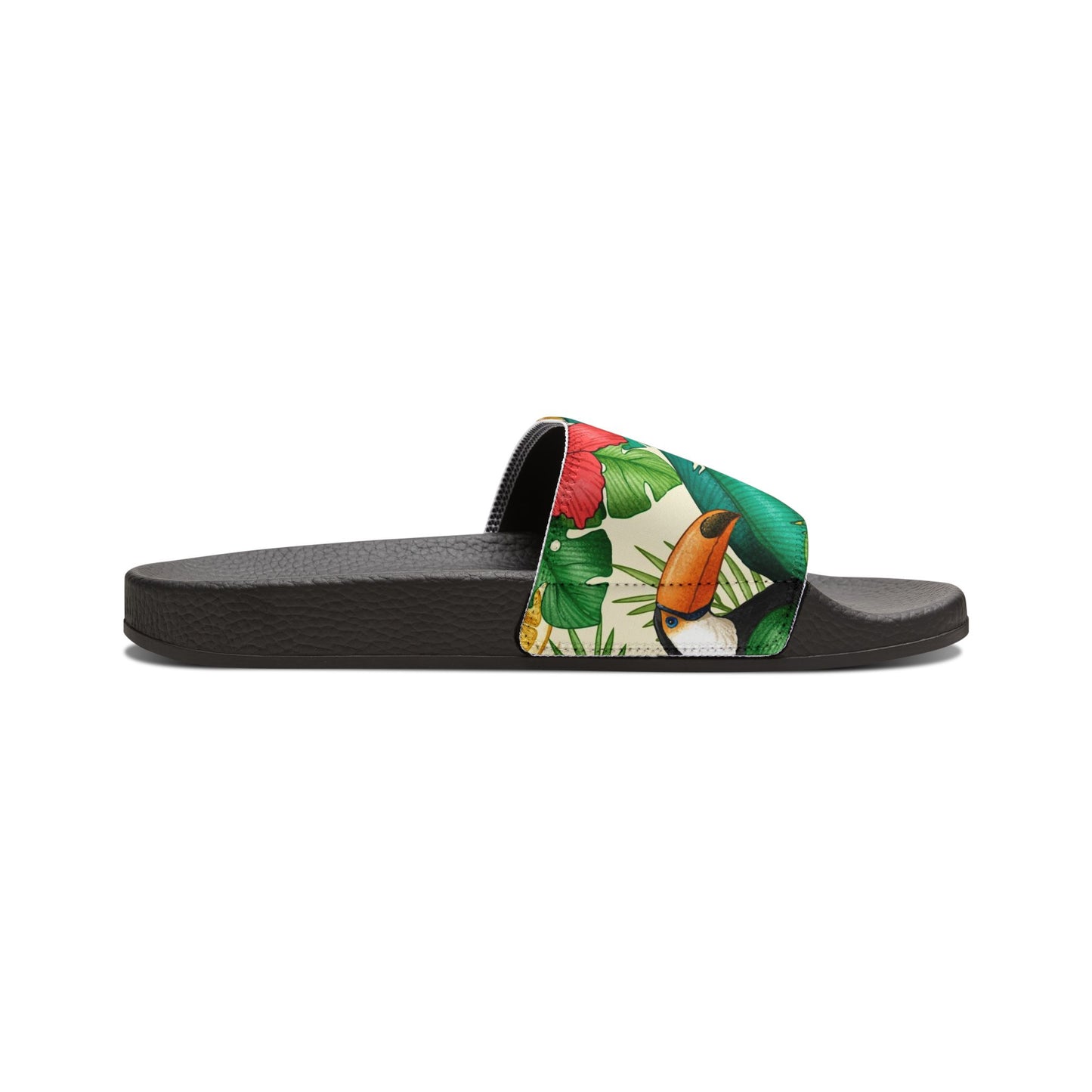 "Toucans Hiding in Hibiscus" Women's Beach Sandals