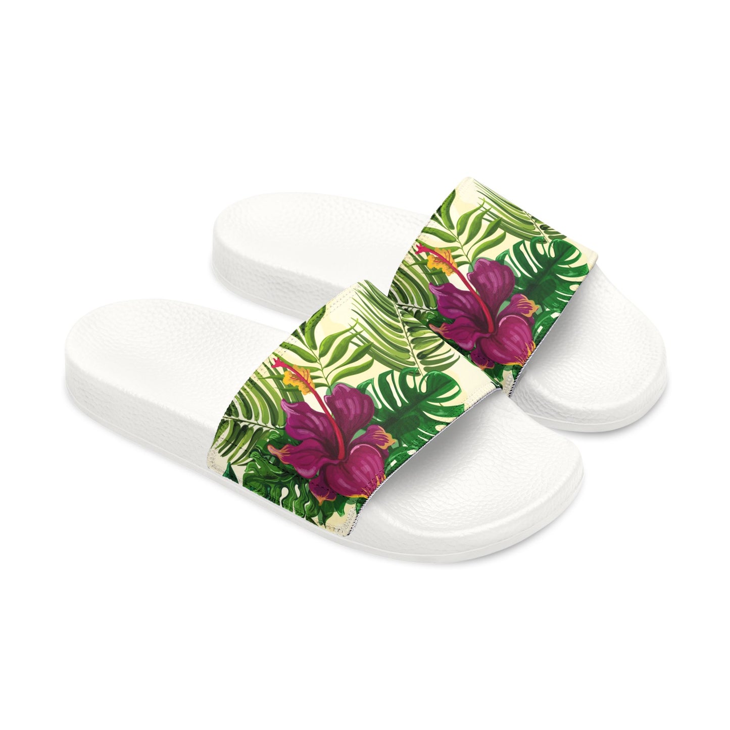 "Sunny Hibiscus Blooms" Women's Beach Sandals