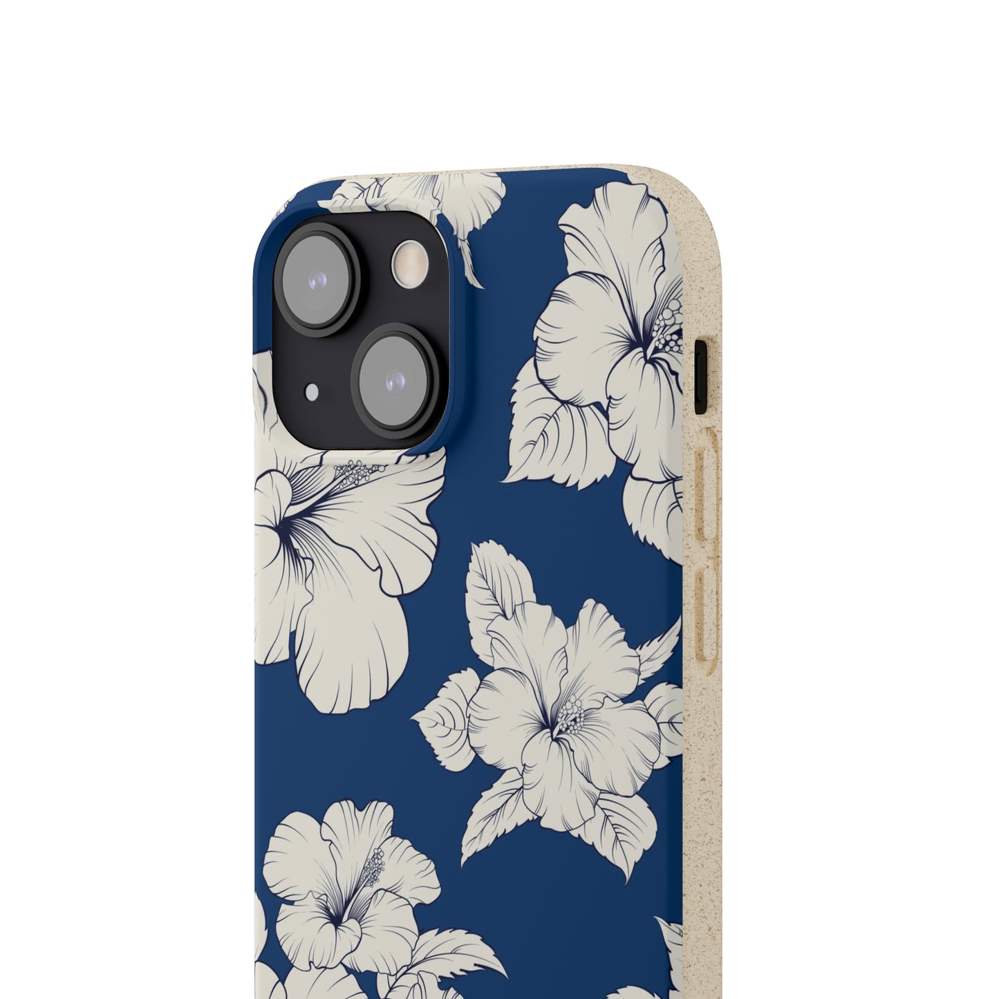 "Classic White Hibiscus"  Eco Biodegradable Phone Cases - iPhone and Galaxy