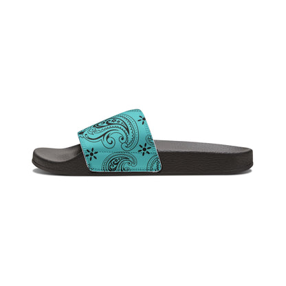 "Teal Paisley Treasure" Men's Beach Sandals