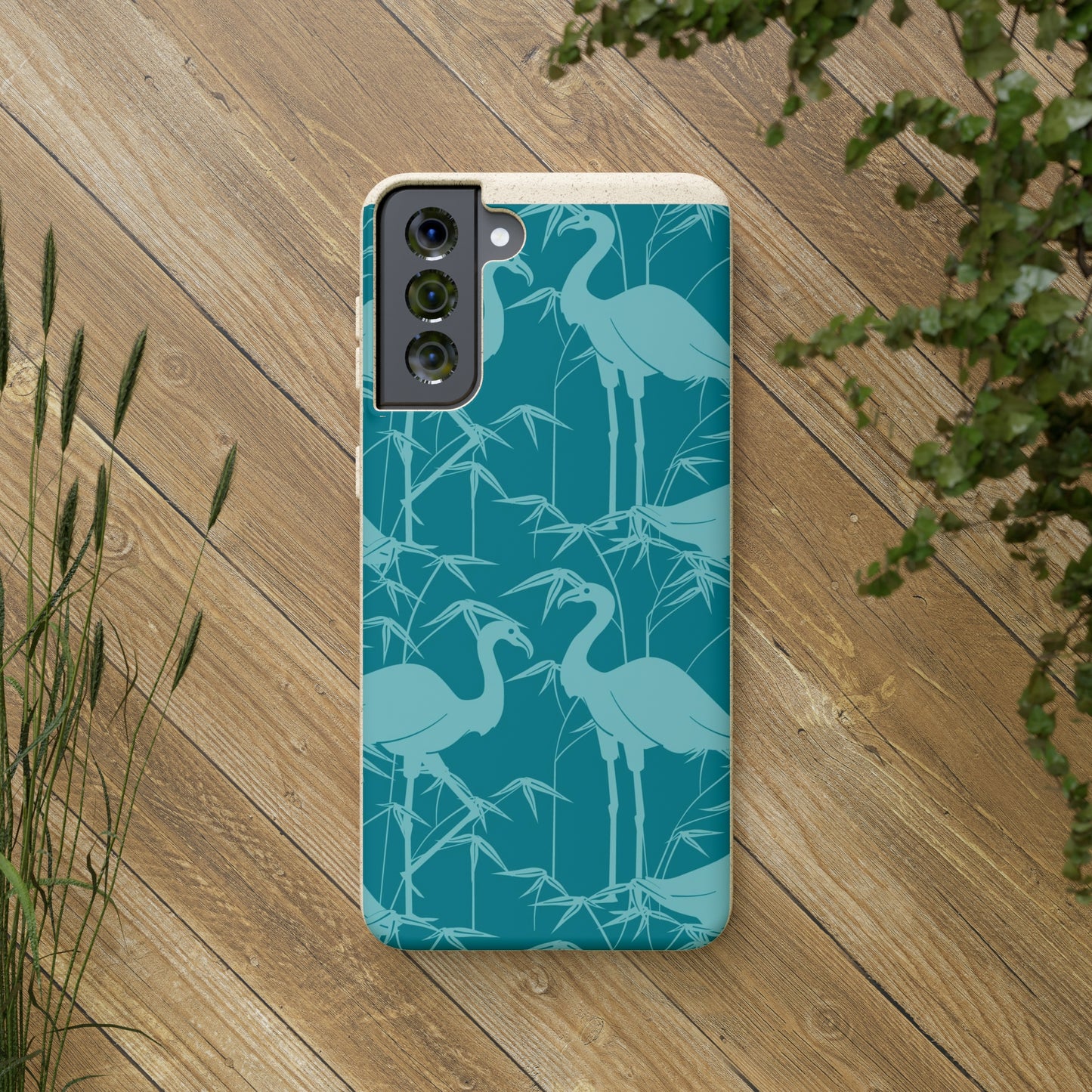 "Egrets in Teal" Eco Biodegradable Cases - iPhone and Galaxy