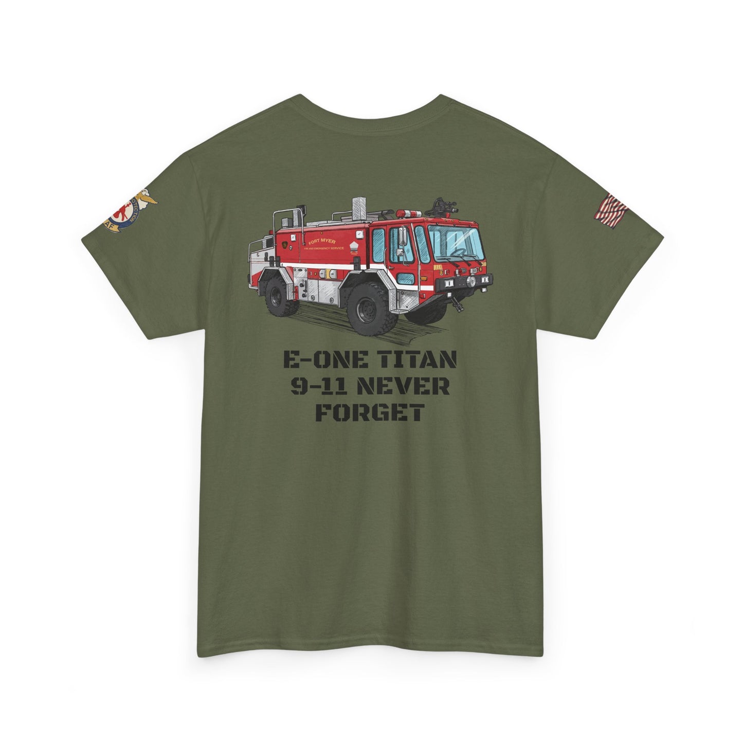 E-One Titan Foam 161 9-11 Pentagon Truck Fundraiser Tee by Island Vibes For Life