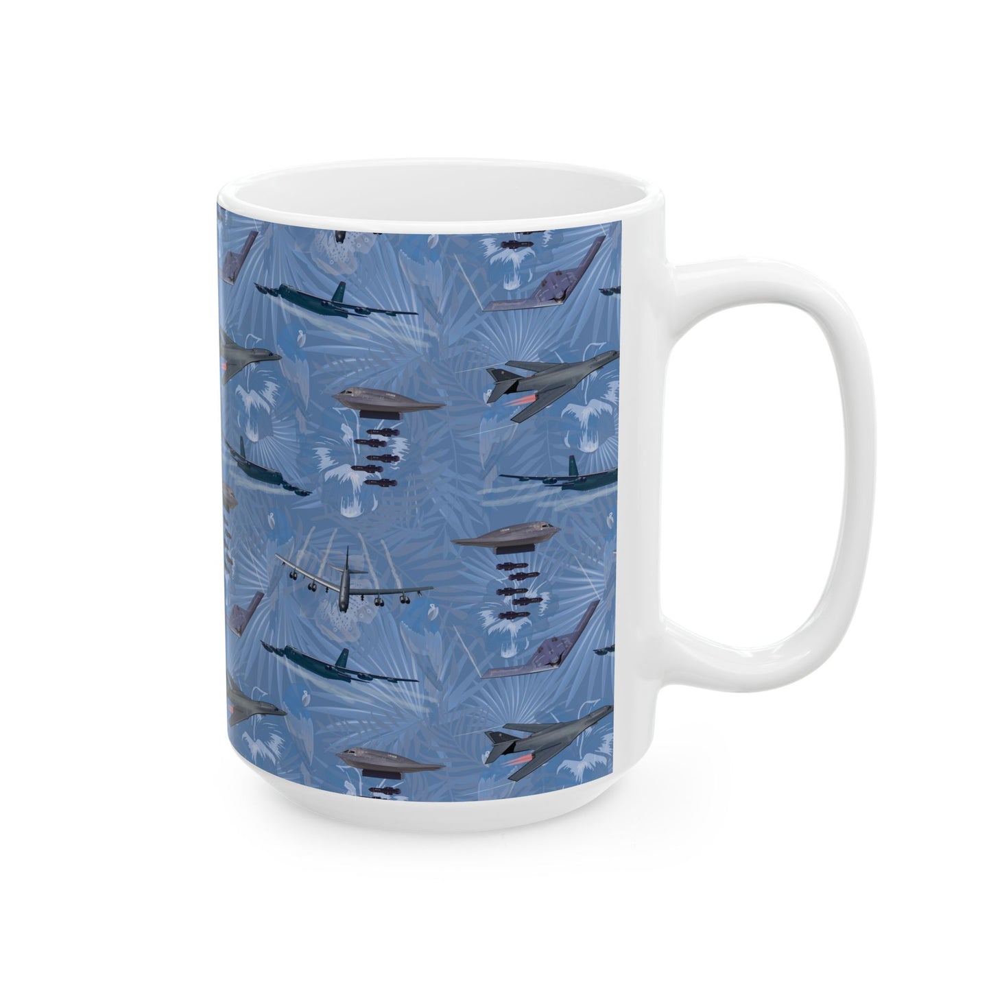 Bomber Blue Ceramic Mug, (11oz, 15oz)