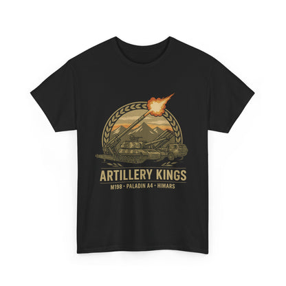 Artillery Kings Tee - Vintage Style Heavy Cotton Shirt, Military Themed Apparel, Gift for Veterans, Casual Wear, Patriotic T-Shirt