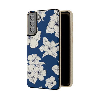 "Classic White Hibiscus"  Eco Biodegradable Phone Cases - iPhone and Galaxy