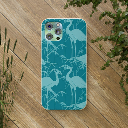 "Egrets in Teal" Eco Biodegradable Cases - iPhone and Galaxy