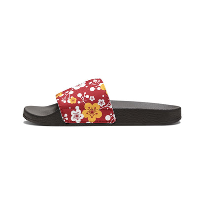 "Plum Crazy: a Floral Design"  Men's Beach Sandals