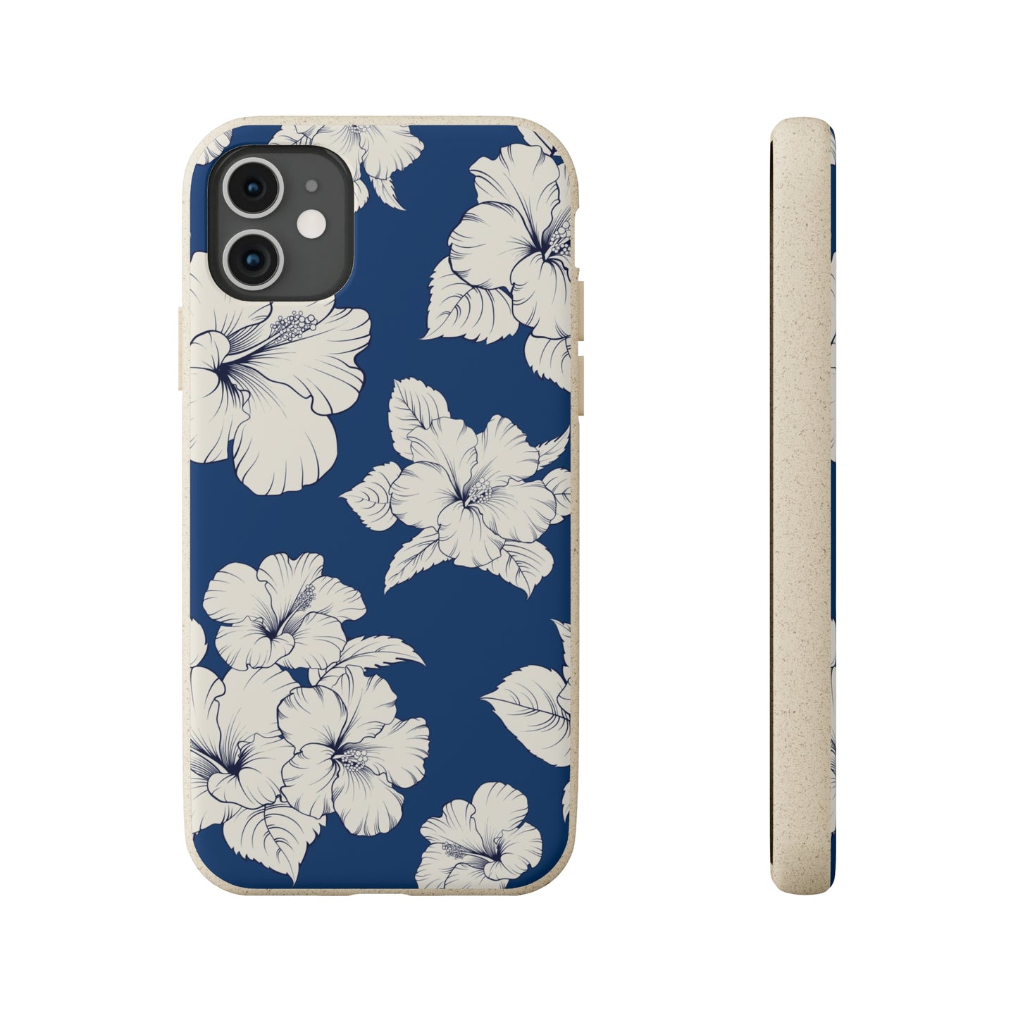 "Classic White Hibiscus"  Eco Biodegradable Phone Cases - iPhone and Galaxy