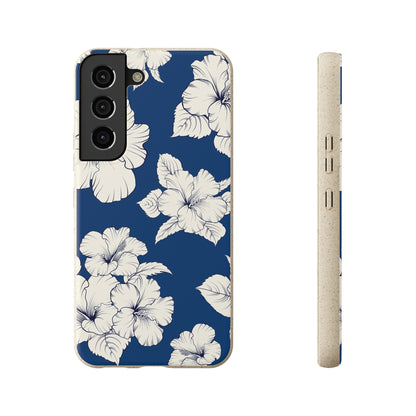 "Classic White Hibiscus"  Eco Biodegradable Phone Cases - iPhone and Galaxy