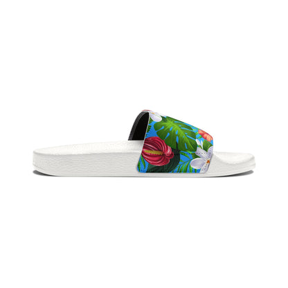 "Jungle Odyssey Hues: Rainforest Expedition" Women's Beach Sandals