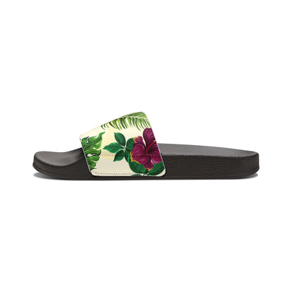 "Sunny Hibiscus Blooms" Men's Beach Sandals