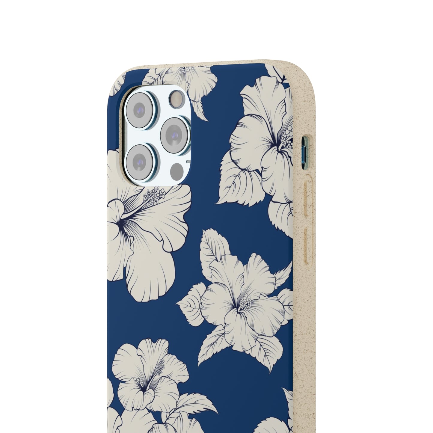 "Classic White Hibiscus"  Eco Biodegradable Phone Cases - iPhone and Galaxy