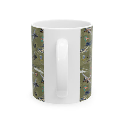 B25 Green Ceramic Mug, (11oz, 15oz)