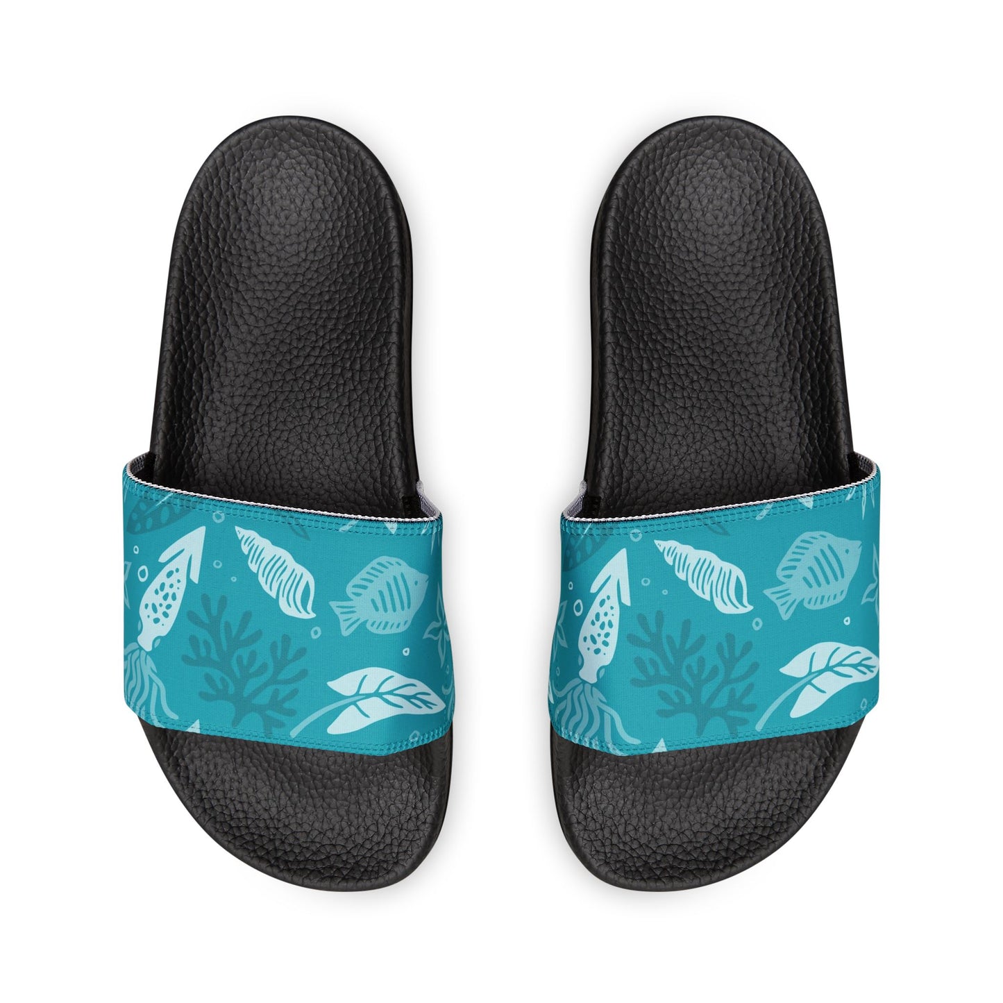 "Seaside Serenade: Teal Marine Ballet" Men's Beach Sandals