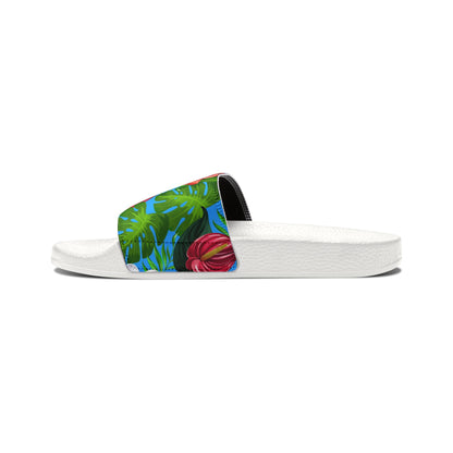 "Jungle Odyssey Hues: Rainforest Expedition" Women's Beach Sandals